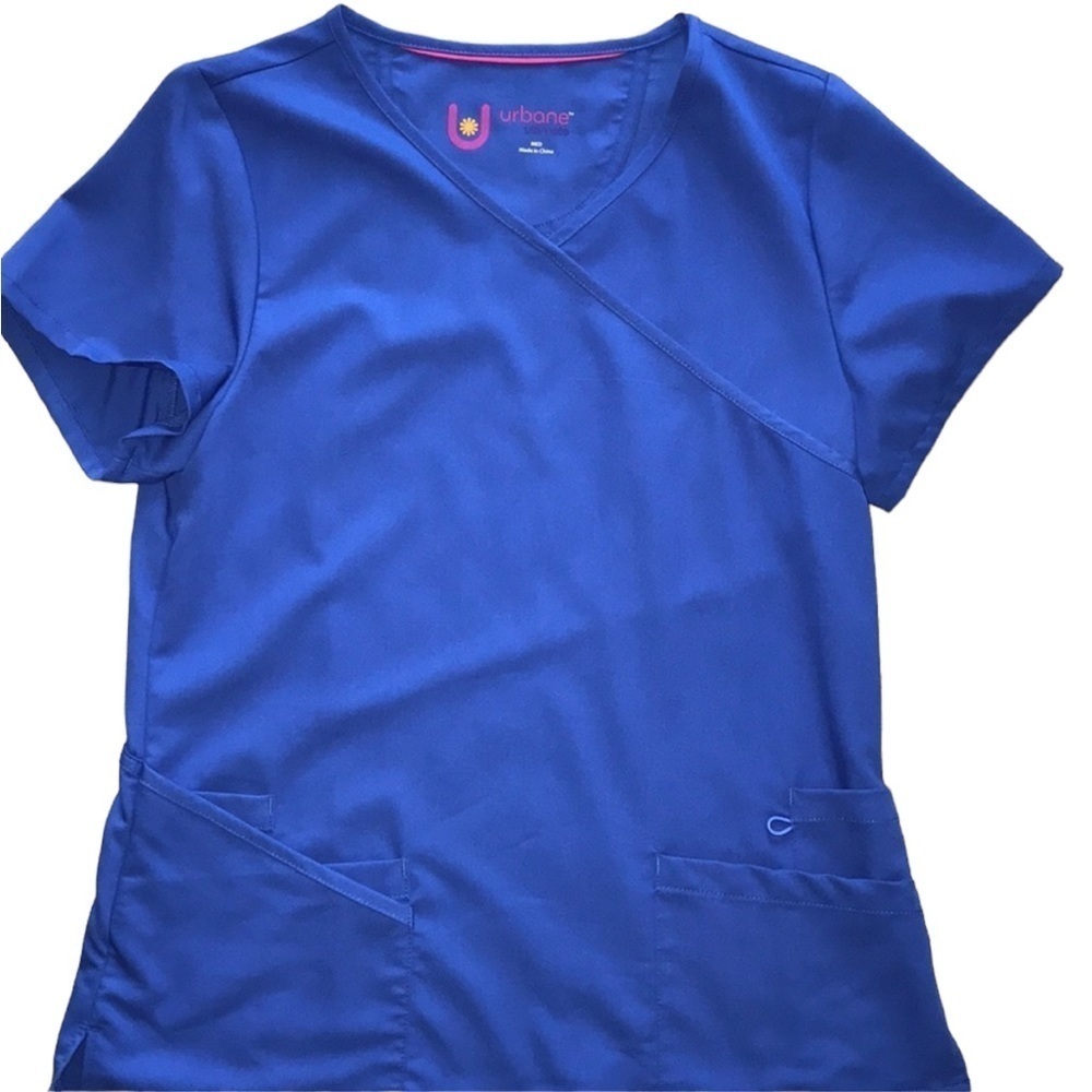 Urbane ultimate blue stretchy scrub top